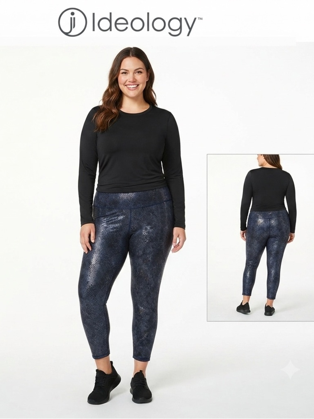 Ideology Believe in Movement Snake Print Fluid Ankle/Crop Leggings 3X NWOT